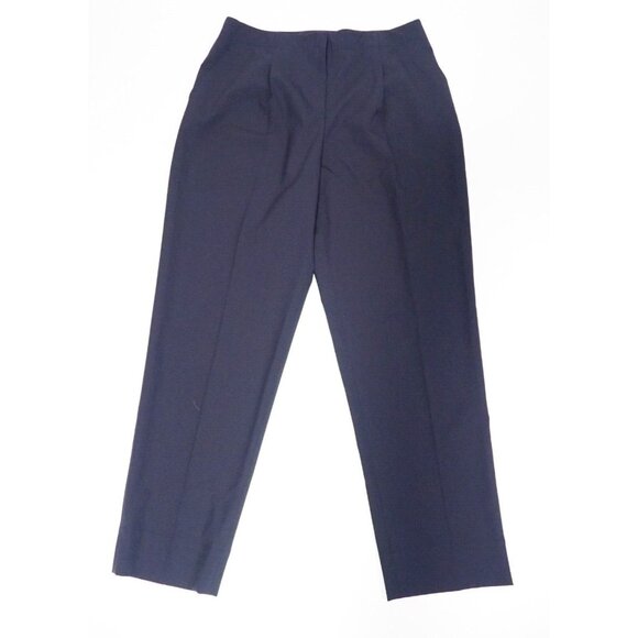 Lafayette 148 Navy Blue Staight Leg Wool Dress Pants $698, Size 12 (US) - Picture 1 of 12
